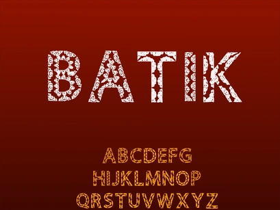 Batik Font With Indonesian Batik Ornaments