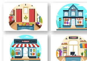 9 T-shirt Store Illustration