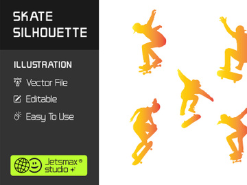 Skaters Silhouette Vector Bundle preview picture
