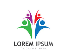 Community of people logo design with creative idea.