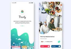 Nearby Shops and Services mobile app UI Kit