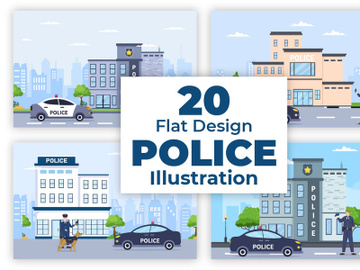20 Police Station Department Building Illustration preview picture