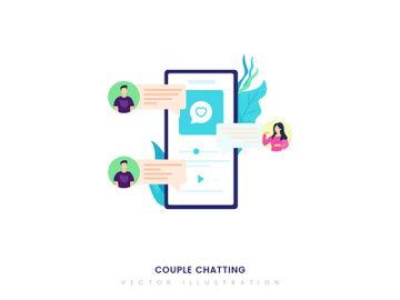 Couple Chatting illustration concept preview picture