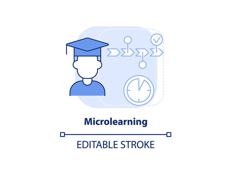 Microlearning light blue concept icon