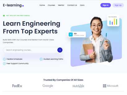 E-learning NextJs Free Landing Page Template
