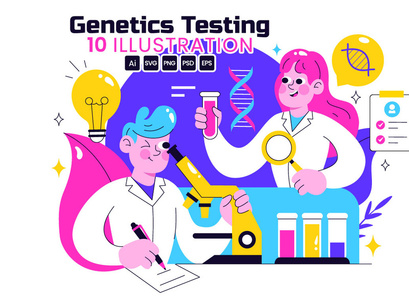 10 Genetics Testing Illustration