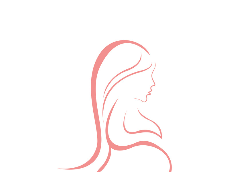 Beauty Lactating Mom Baby logo illustration