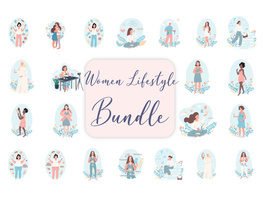 Women lifestyle illustrations  bundle preview picture