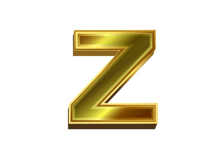 3d golden letter. Luxury gold English alphabet on white background