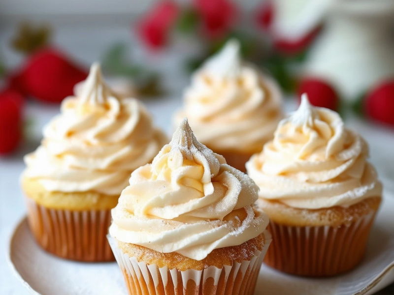 Delicious cupcakes with cherries