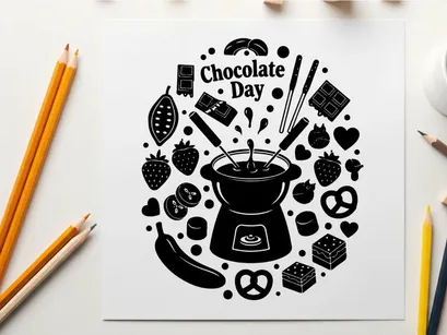ilustrasi vektor desain rata hari perayaan cokelat