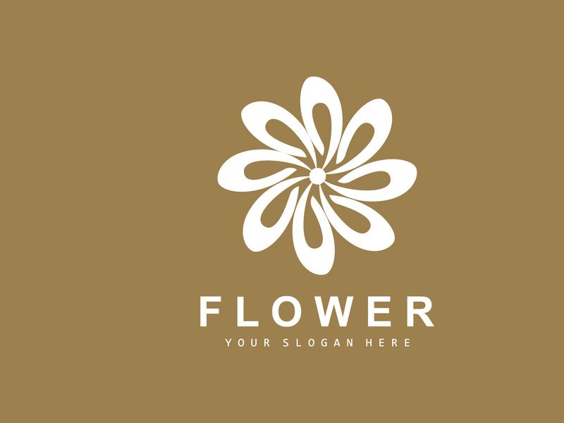 Logo de Flor, Diseño Ornamental de Planta