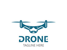 Drone aerial with camera vector template icon. logo photography drone vector. quadcopter flat style illustration