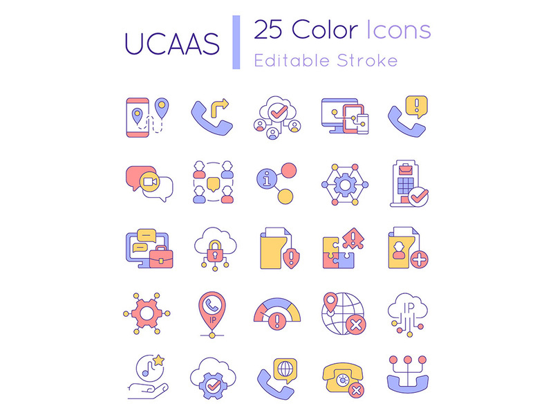 UCaaS RGB color icons set
