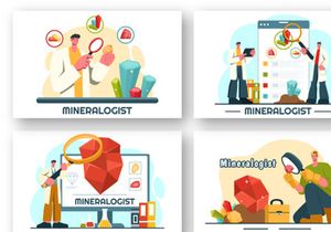 9 Mineralogist Vector Illustration