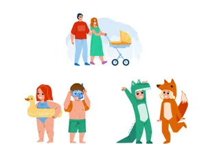 Kid boy girl characters