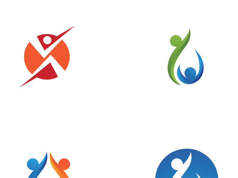 Fun and happy people logo sign illustration vector design