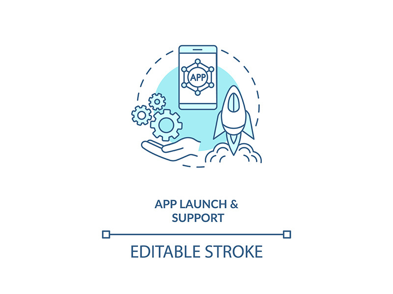 App launch and support concept icon