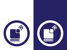 Digital book logo technology vector icon design