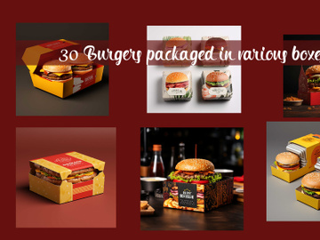 Burgers packaged in various boxes preview picture