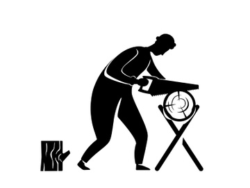 Carpentry black silhouette vector illustration preview picture
