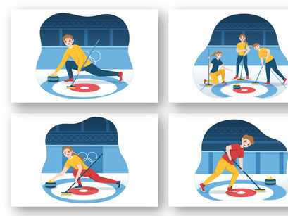10 Curling Sport Illustration