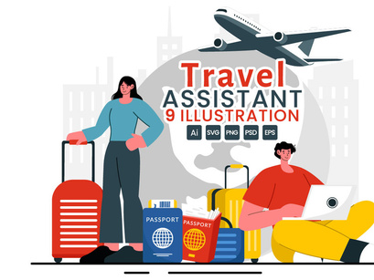 9 Travel Assistant Illustration