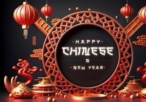 PSD 3d rendaring realistic chinese new year background bundles