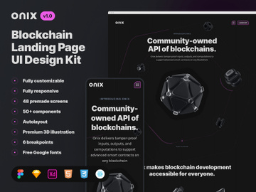 Onix Blockchain Landing Page UI Design Kit preview picture