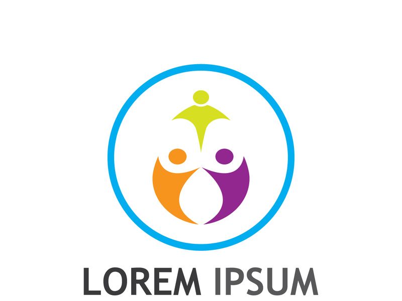 People social community logo design with creative idea