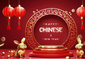 PSD 3d rendaring realistic chinese new year background bundles