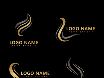 Hair logo  hair wave icon  vector template preview picture