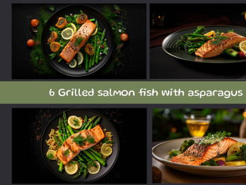 Grilled salmon fish with asparagus preview picture