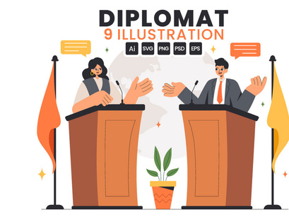 9 International Diplomat Illustration