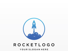 Creative and modern rocket logo,starship launch template.