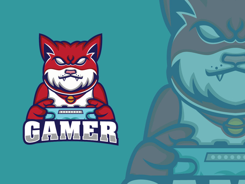 Gamer Cat Esport  mascot Logo Design Template