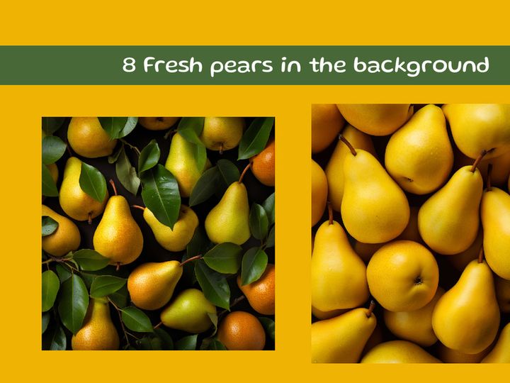 Fresh pears in the background
