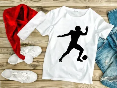 American football player in action silhouette