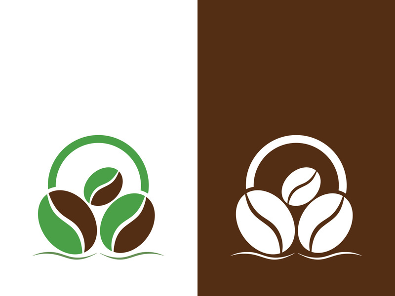 Coffee bean icon vector illustration template