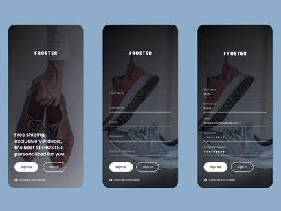 Froster Shoes - Ecommerce App UI