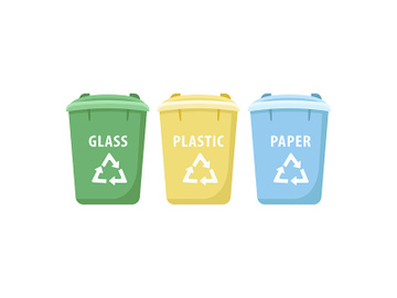 Trash sorting bins cartoon vector illustration preview picture