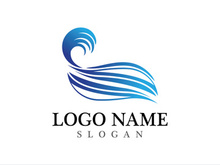 Wave beach vector illustration design logo