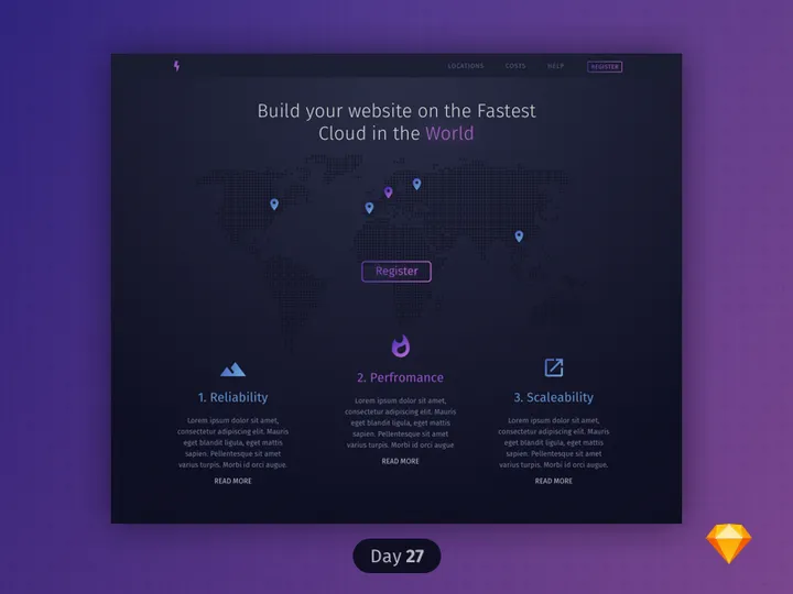 Cloud App Landing Page [Sketch]