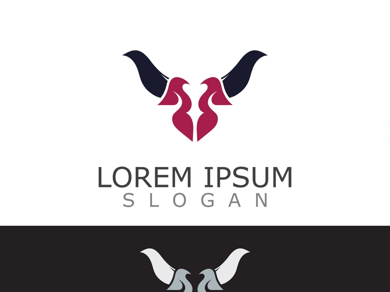 Horns Animal bull simple logo design vector template
