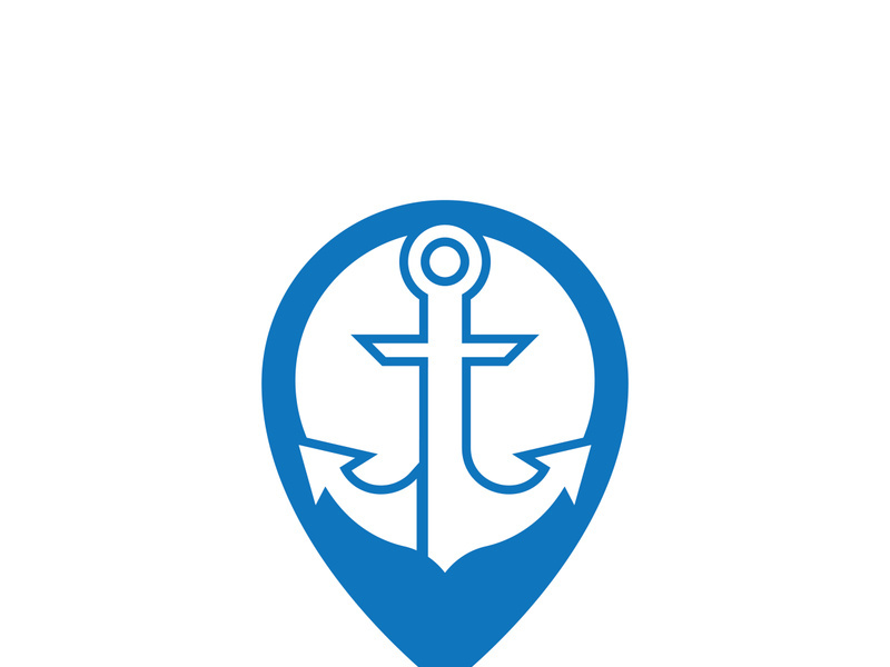 Anchor logo icon boat ship marine navy design vector