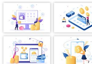 15 Cryptocurrency Blockchain Wallet Application Illustration