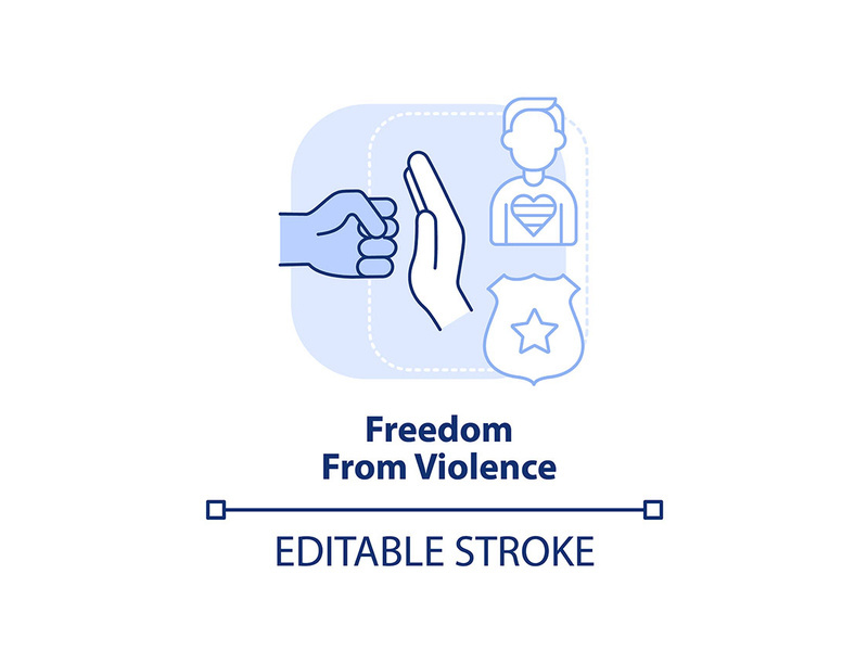 Freedom from violence light blue concept icon