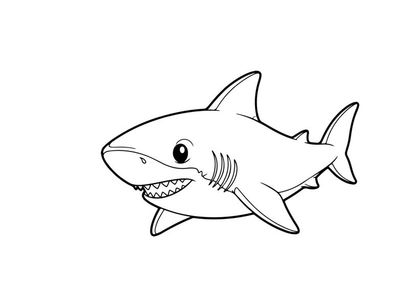 Cartoon shark swimming vector illustration flat design