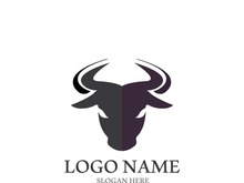 Bull head logo vector icon design illustration