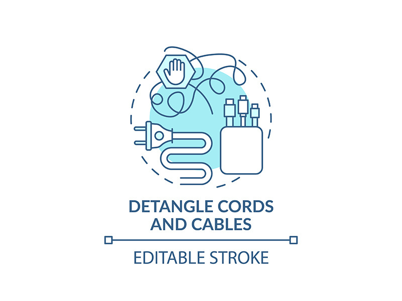 Detangle cords and cables concept icon